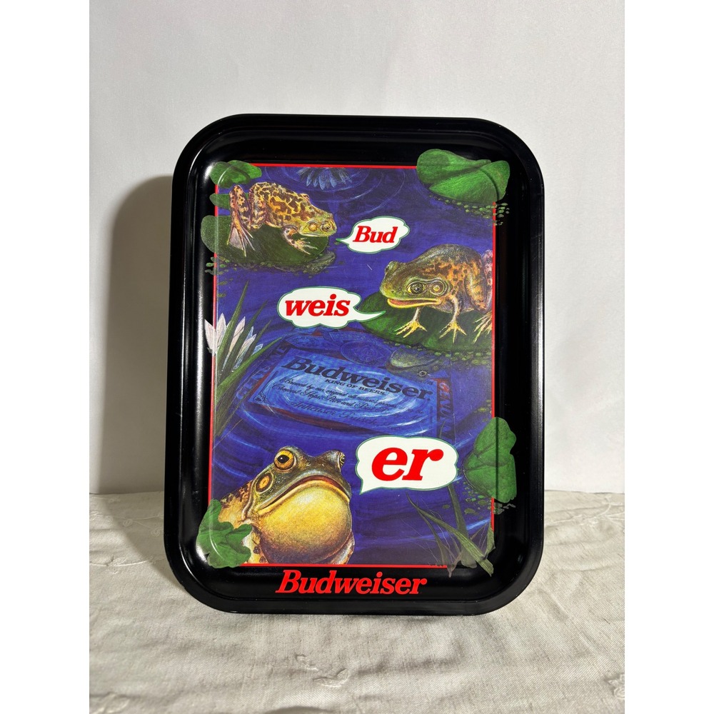 Budweiser Frogs Tray 1996 Bud Weis Er Advertising Beer Bar‎ Collectible